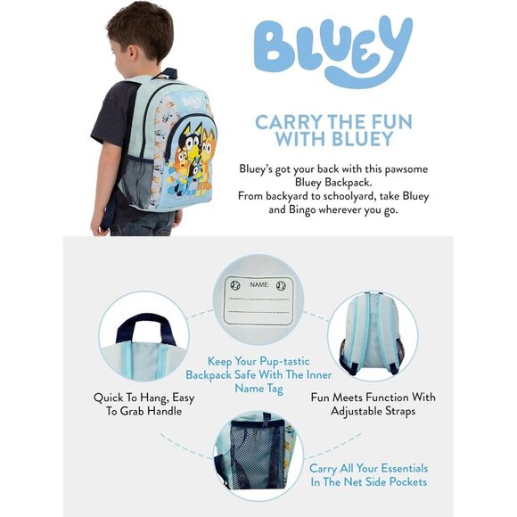🆕 Bluey Bingo Boys Blue One Size School Backpacks - Picture 4 of 8